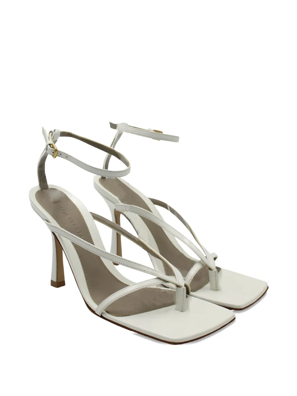 Bottega Veneta Pre-Owned Stretch leather ankle-strap sandals - Wit