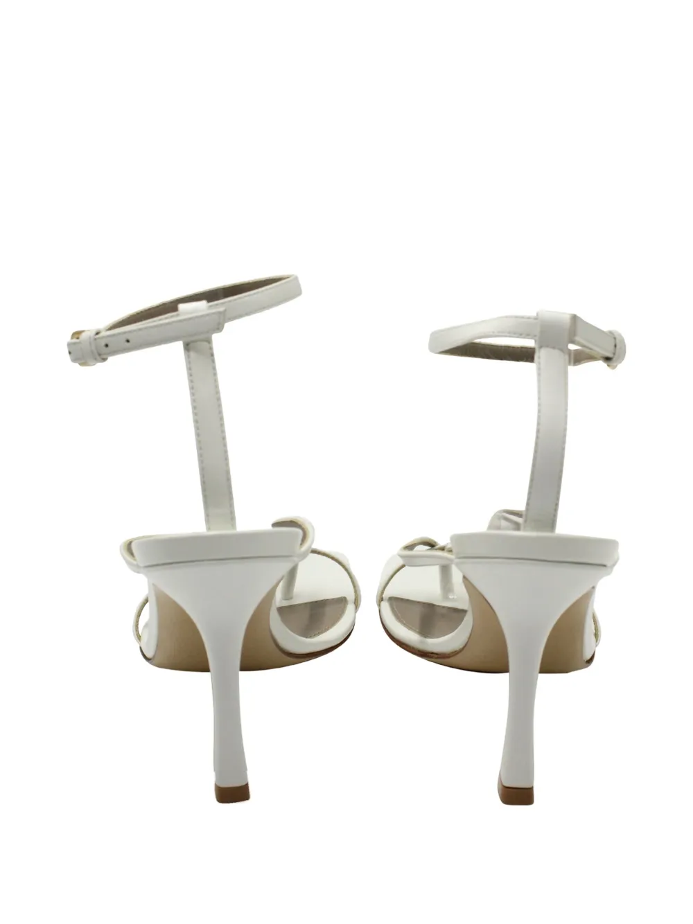 Pre-owned Bottega Veneta Stretch Leather Ankle-strap Sandals In White