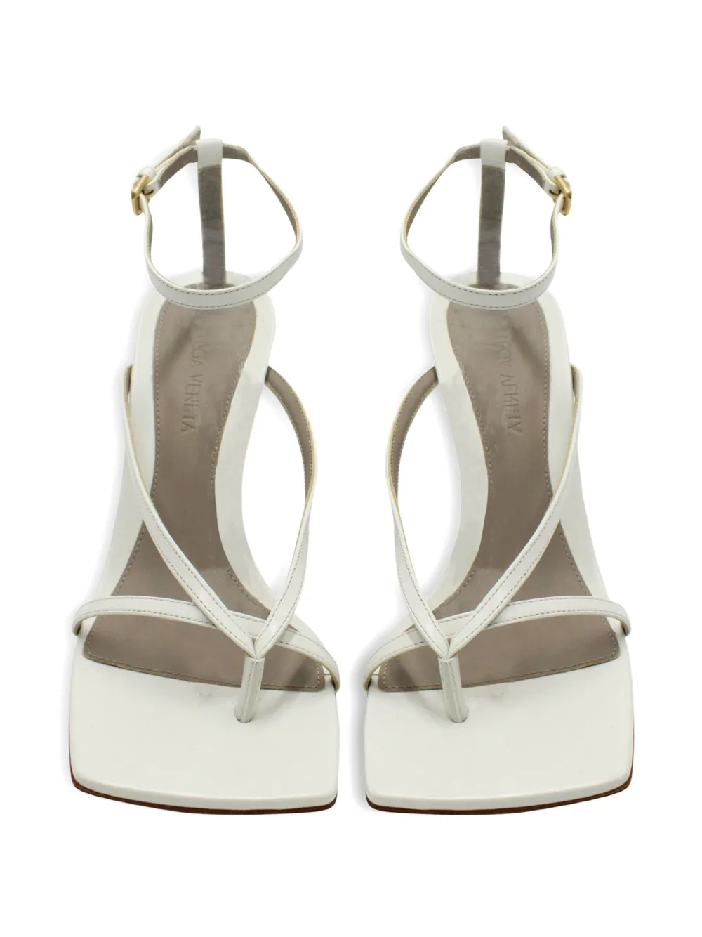 Pre-owned Bottega Veneta Stretch Leather Ankle-strap Sandals In White