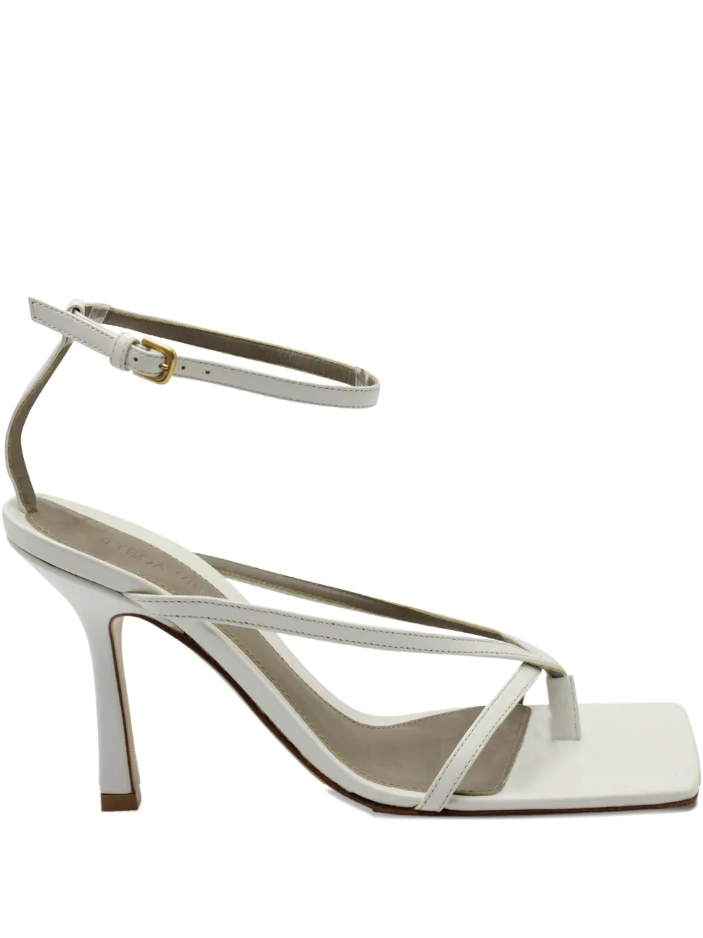 Pre-owned Bottega Veneta Stretch Leather Ankle-strap Sandals In White