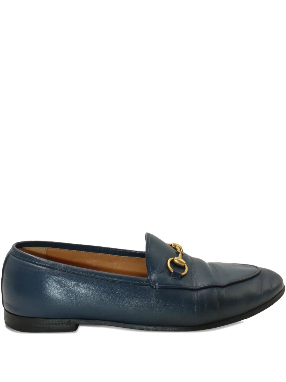 Pre-owned Gucci Horsebit Leather Loafers In Blue