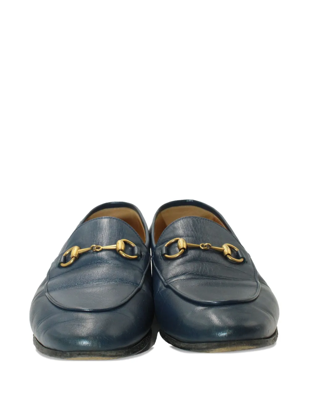 Pre-owned Gucci Horsebit Leather Loafers In Blue