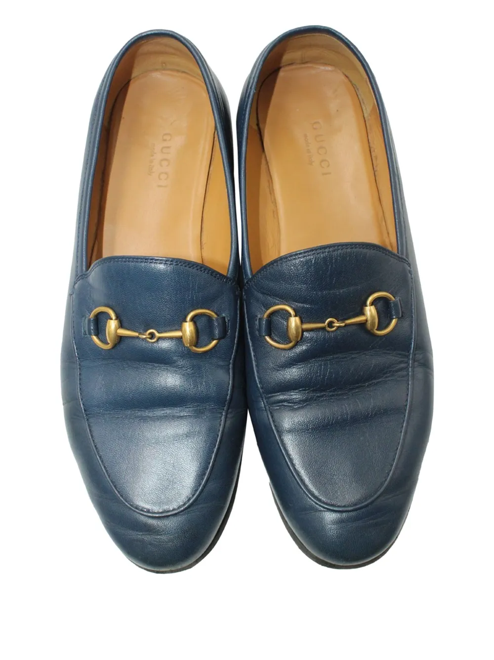 Pre-owned Gucci Horsebit Leather Loafers In Blue