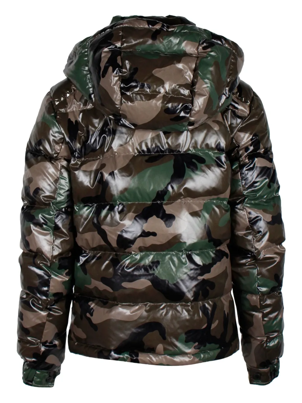 Pre-owned Valentino Camouflage-print Down Jacket In Green