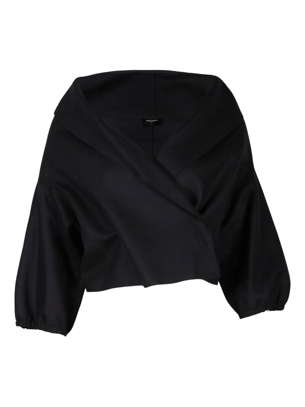 Rochas Vintage wrap-design wool top | Black | Image 1