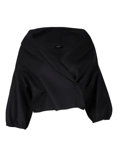 Rochas Vintage wrap-design wool top