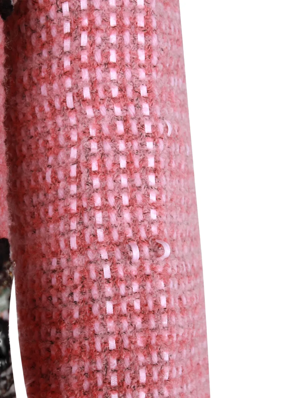 Pre-owned Chanel 2021-2022 Métiers D'art Runway Tweed Feather-trimmed Blazer In Pink