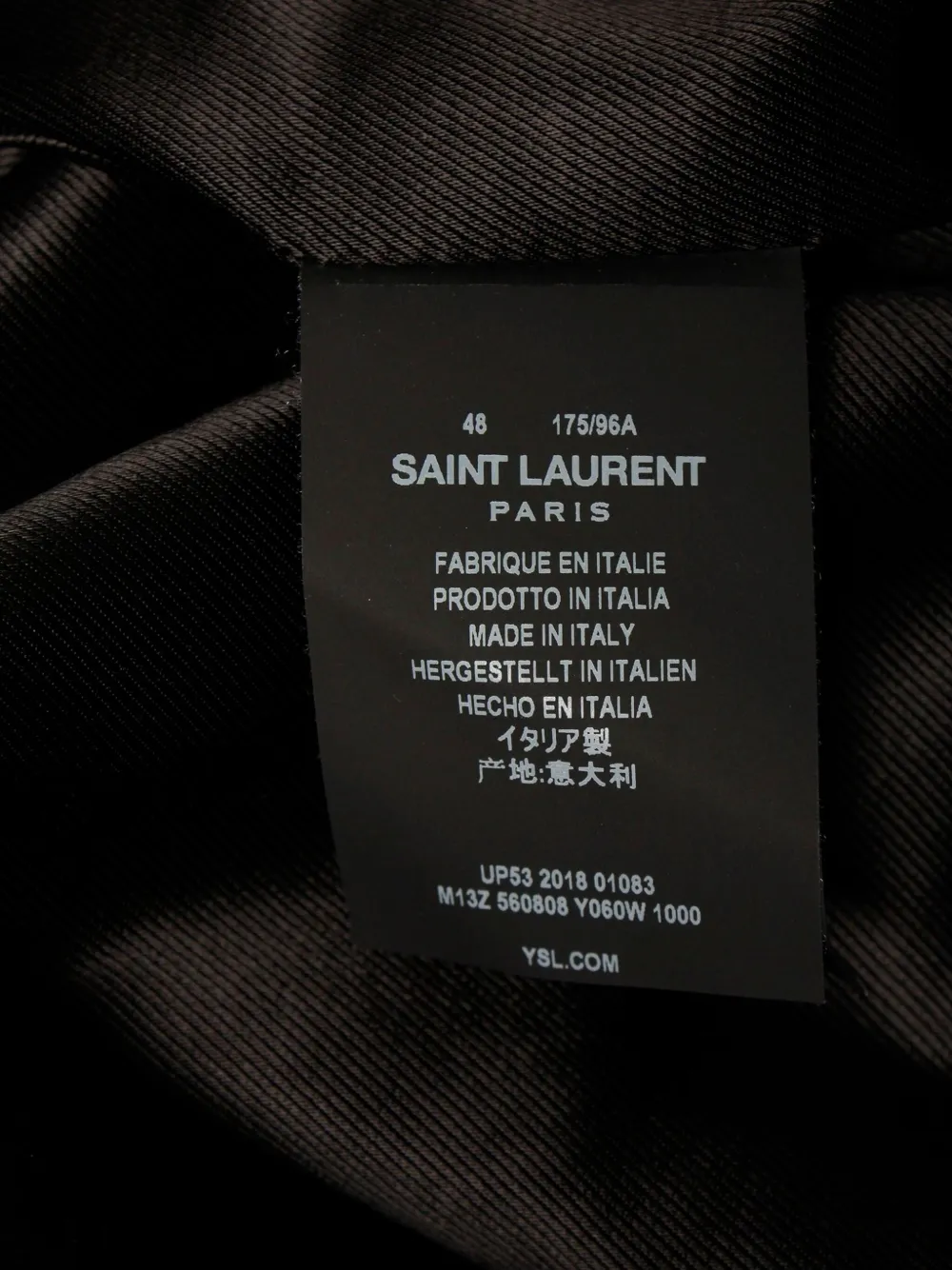 Pre-owned Saint Laurent Double-breasted Wool Peacoat In Black