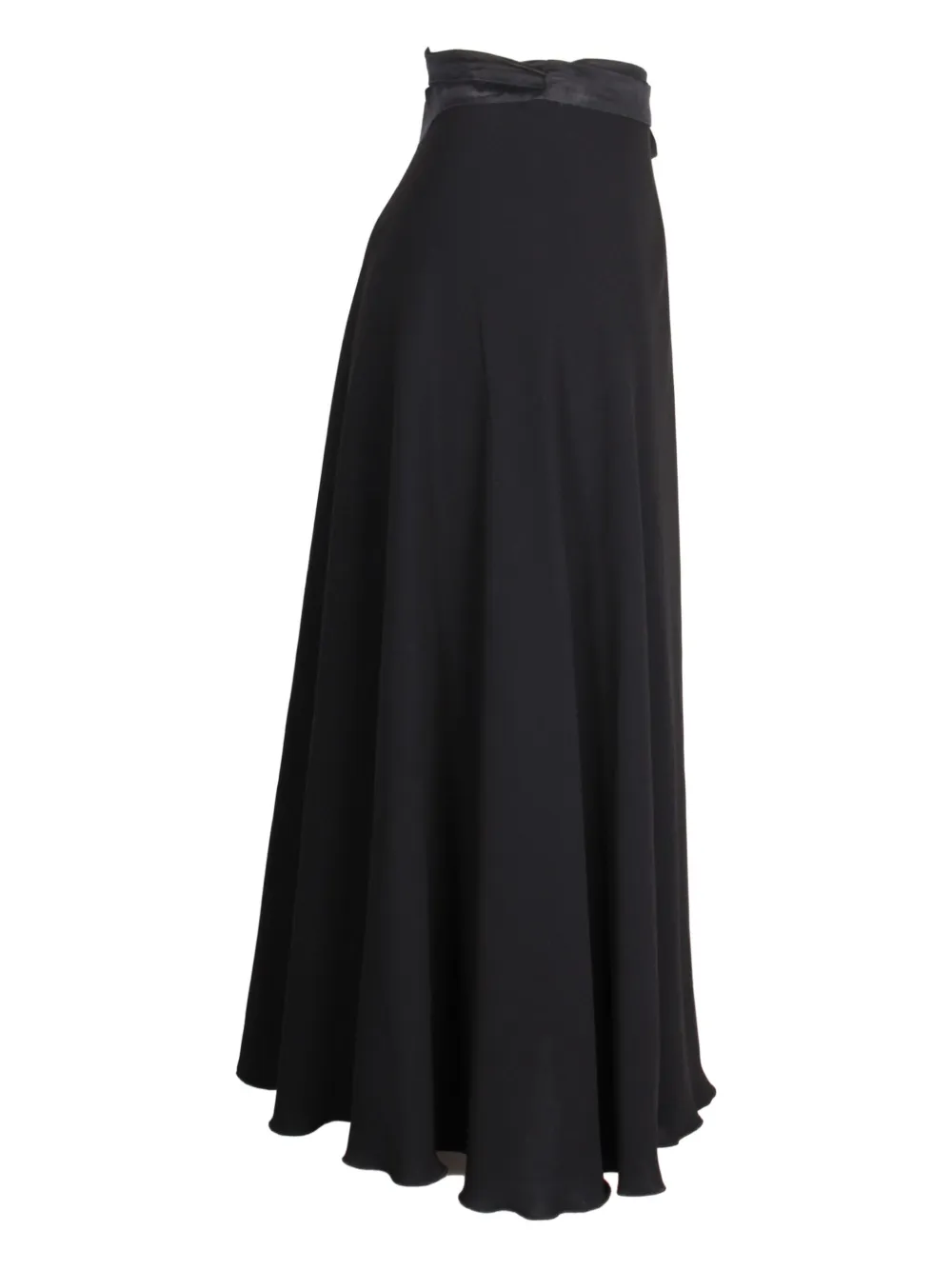 Pre-owned Max Mara Wrap Midi Skirt In Black