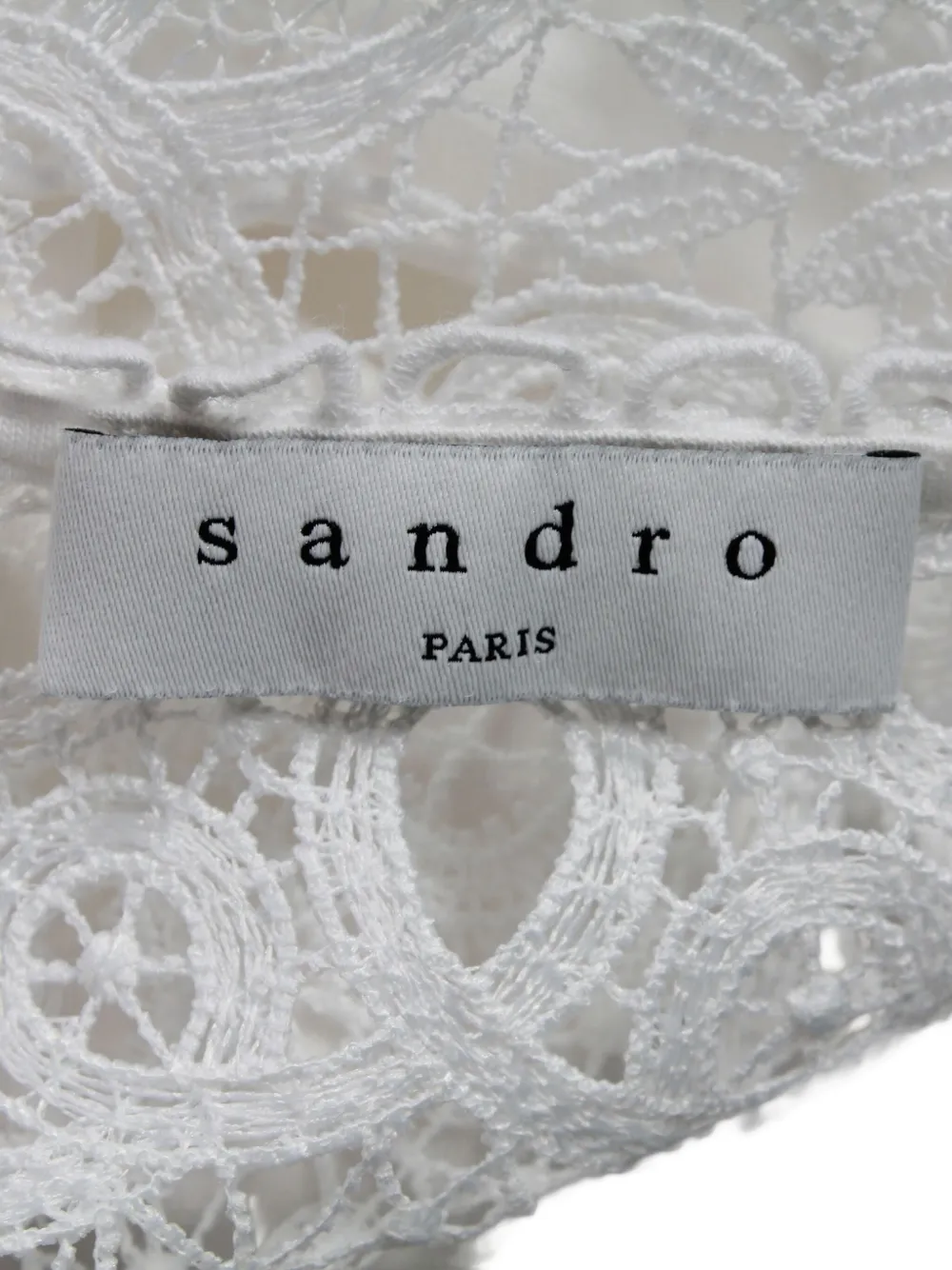 Pre-owned Sandro Lace-insert Dolman Blouse In White