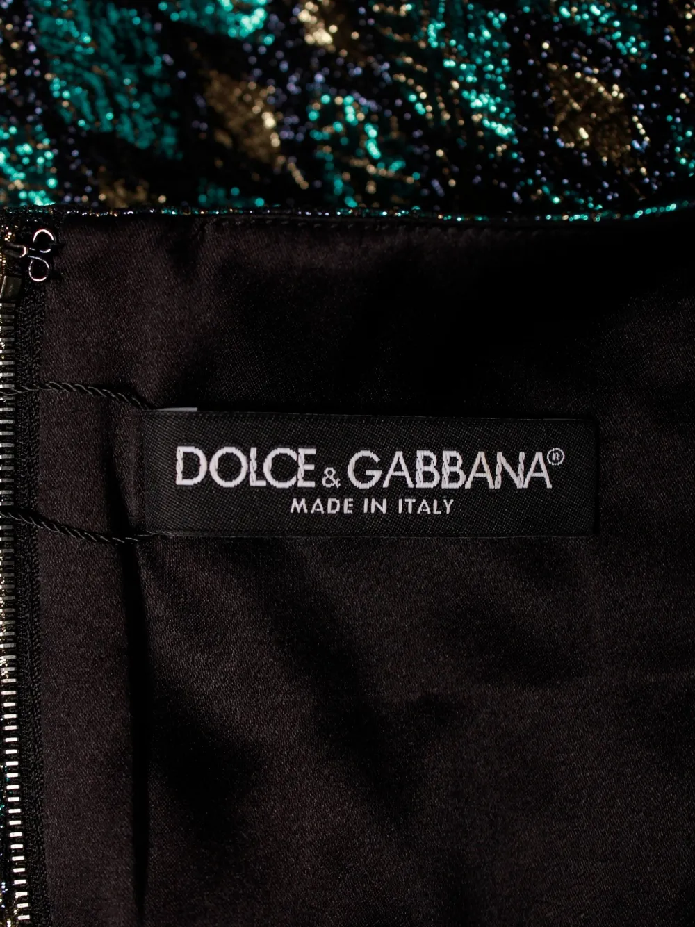 Pre-owned Dolce & Gabbana Geometric-pattern Sleeveless Dress In Green