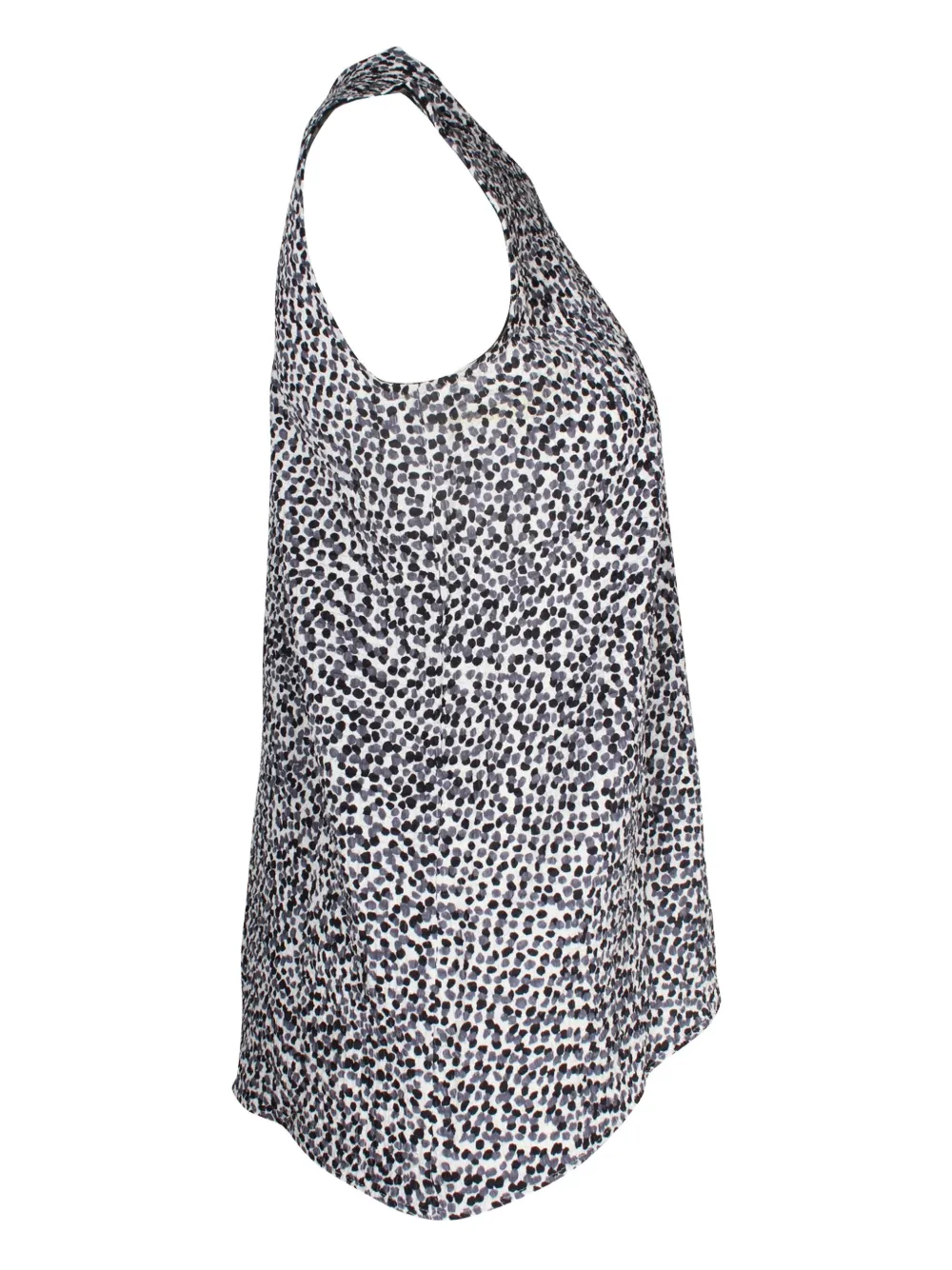 Pre-owned Celine Polka-dot Sleeveless Top In Gray