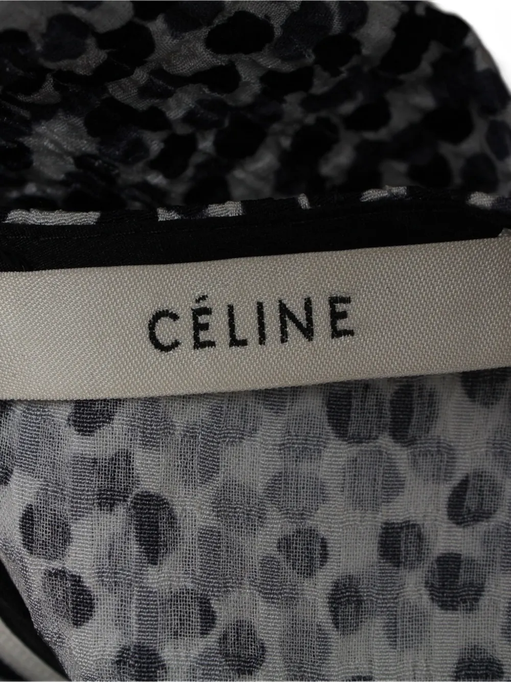 Pre-owned Celine Polka-dot Sleeveless Top In Gray