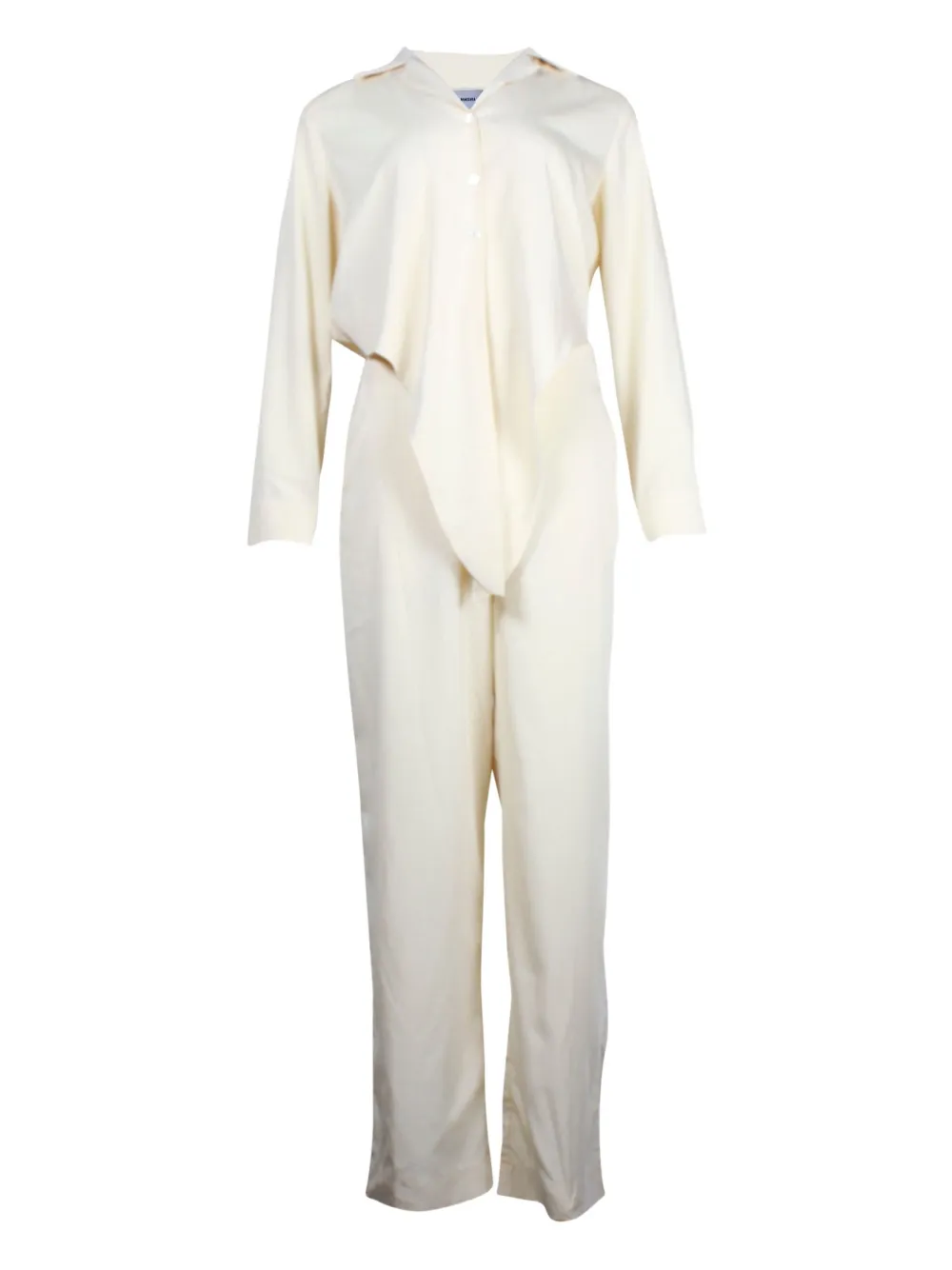 Pre-owned Nanushka Tie-front Jumpsuit In White
