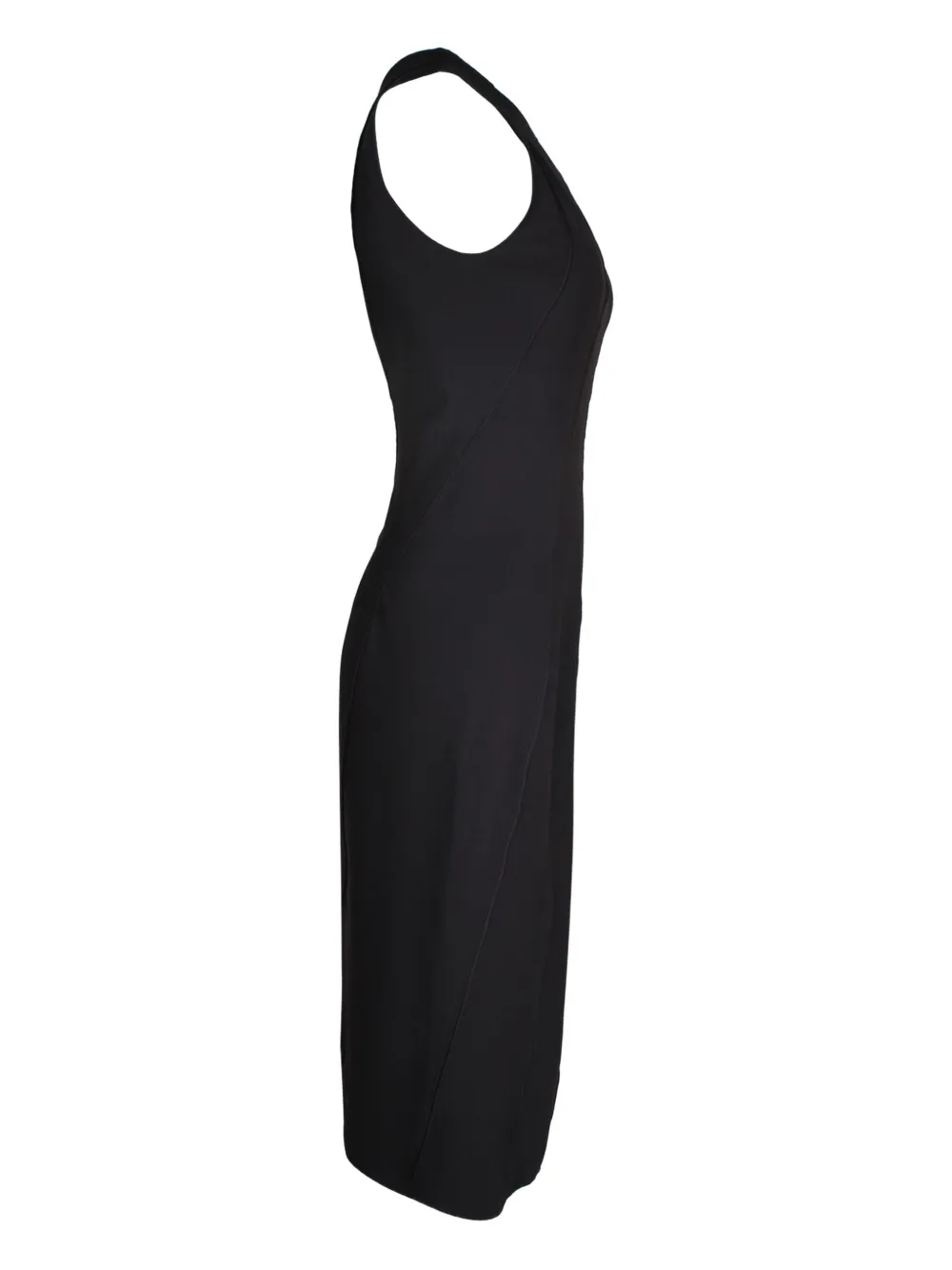 Pre-owned Theory Bias-seam Midi Dress In Black