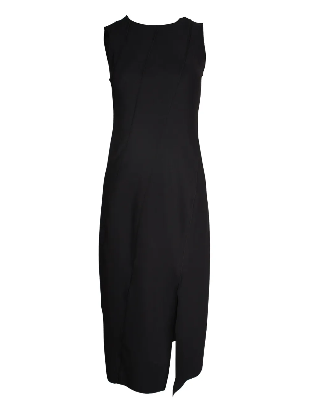 Pre-owned Theory Bias-seam Midi Dress In Black