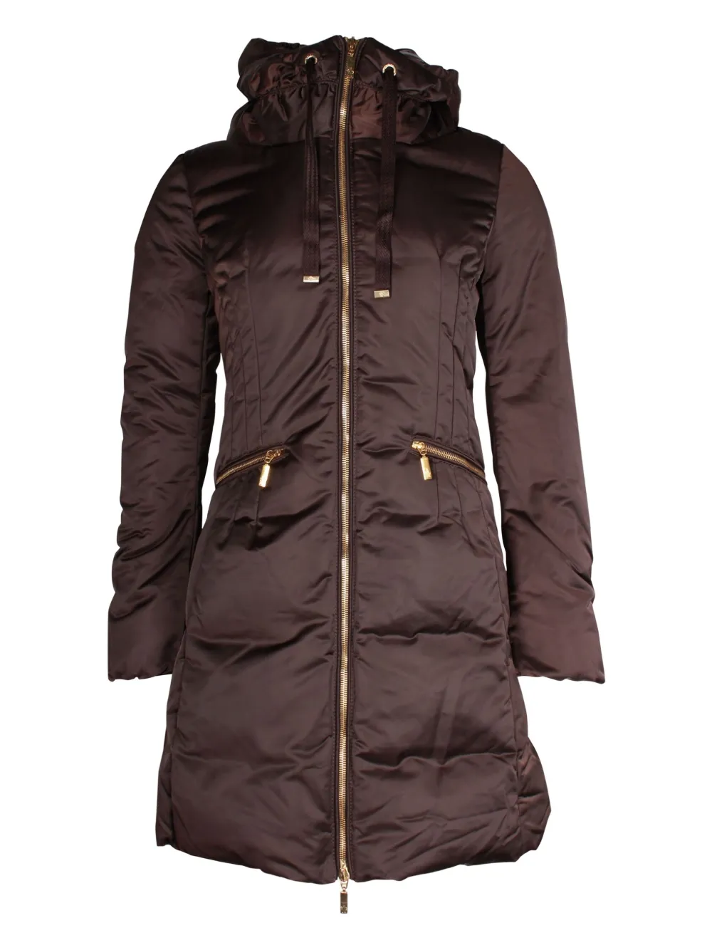 Moncler Vintage puffed hooded coat | Brown | Image 1