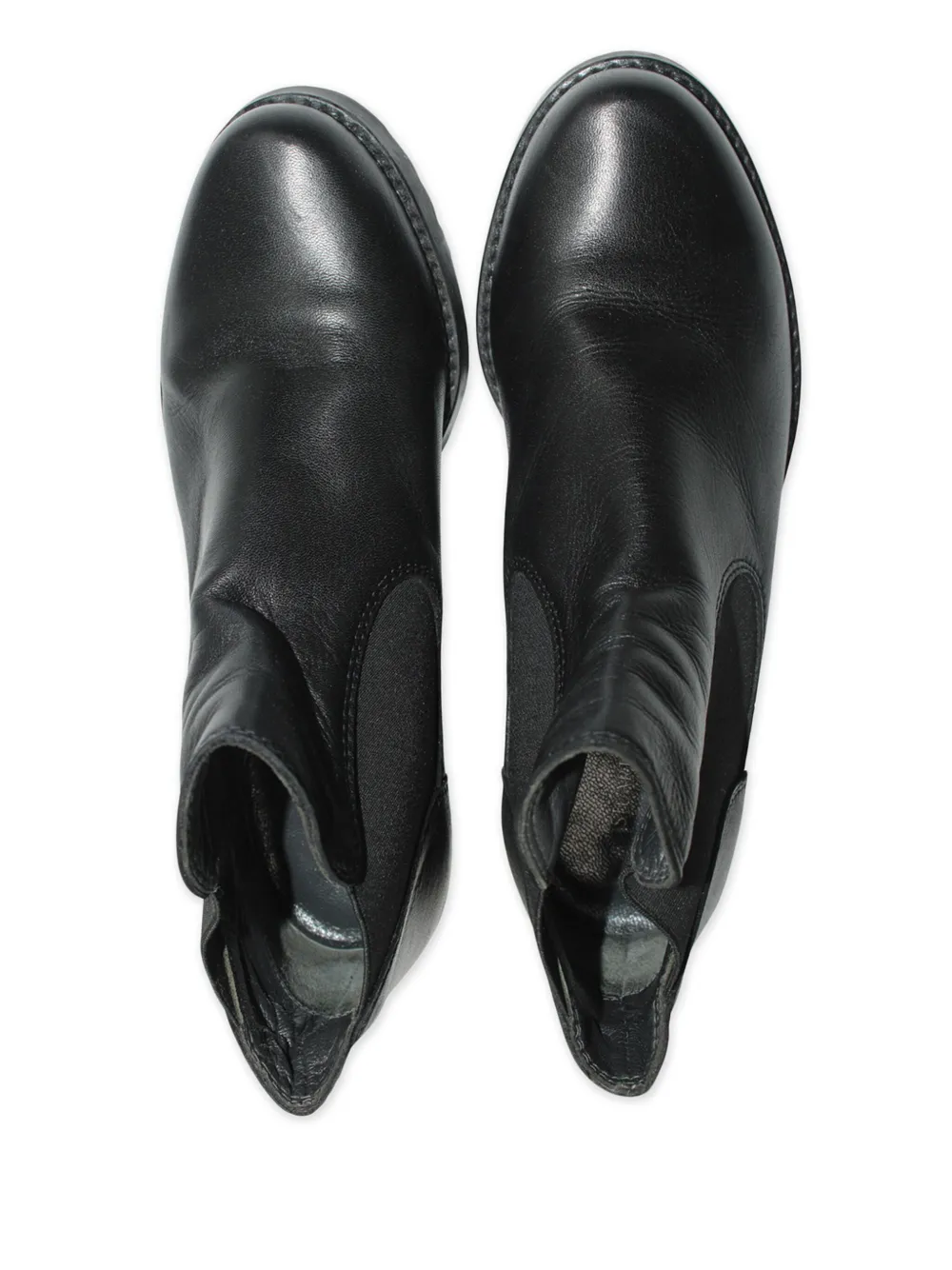 Leather Elastic-Panel Chelsea Boots