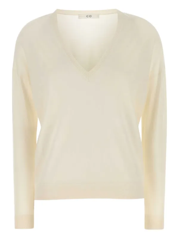 Co V-neck Cashmere Sweater in Neutrals