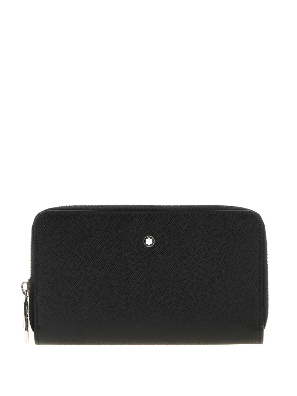 Montblanc Zip-around Leather Wallet In Black