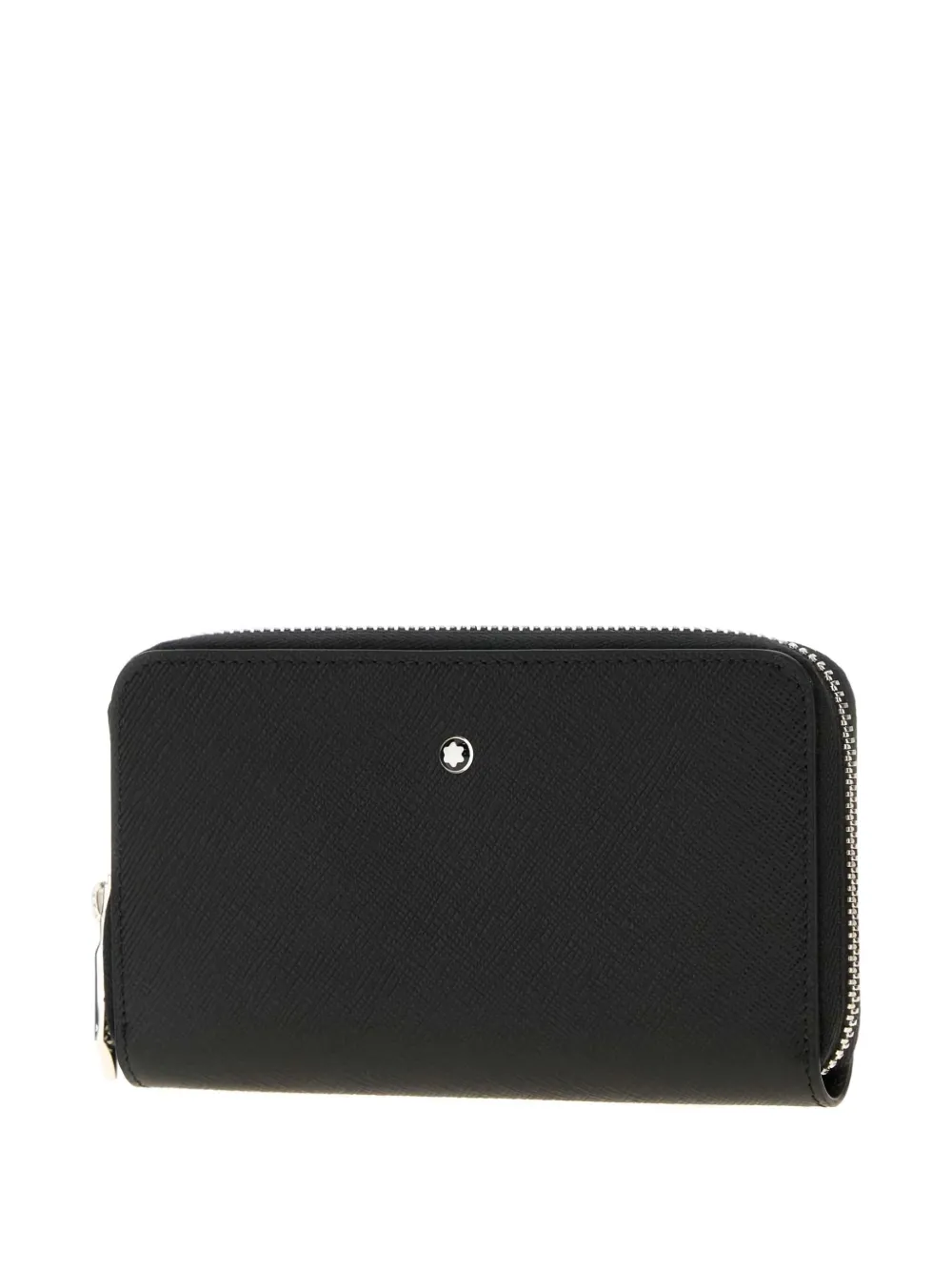 Montblanc Zip-around Leather Wallet In Black
