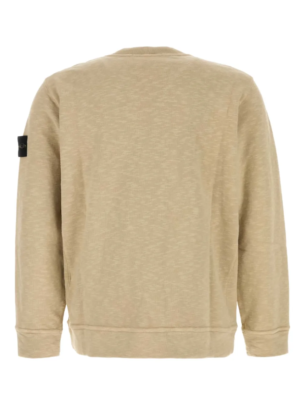 Stone Island Crew Neck Long Sleeve Sweatshirt With Ribbed Cuffs And Hem In Neutral