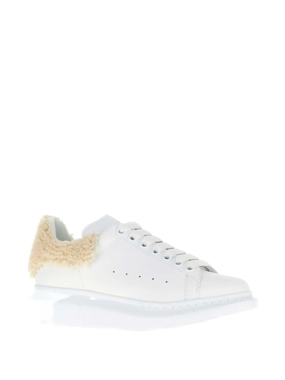 Alexander Mcqueen Mcqueen Oversize Genuine Shearling Trim Sneaker In White