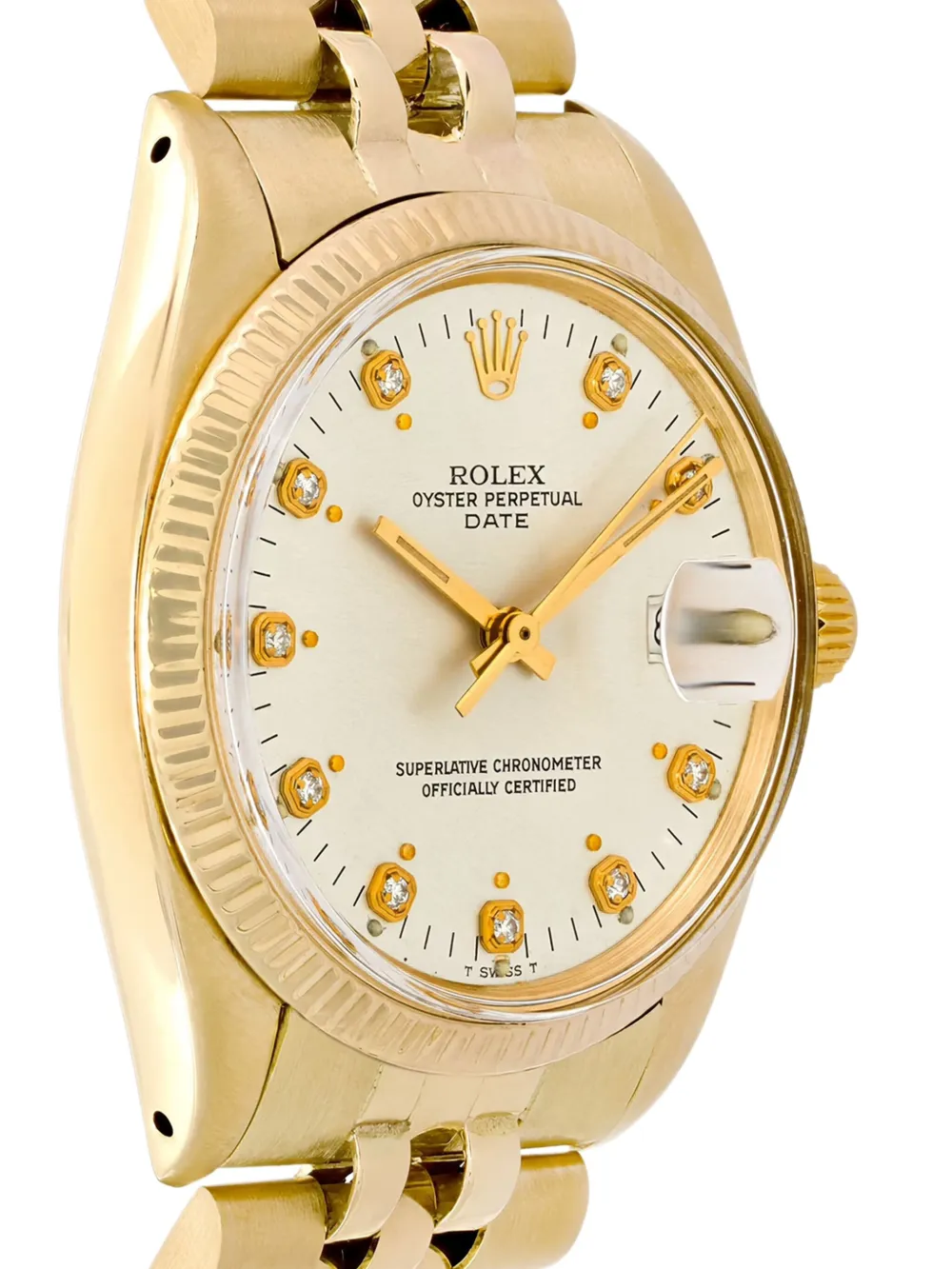Pre-owned Rolex Date 34mm In White