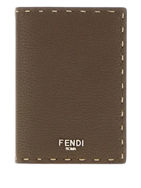 FENDI Selleria leather-trimmed cardholder