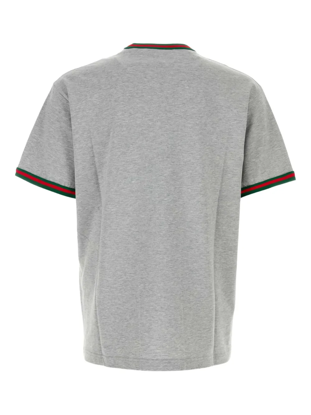 Gucci Katoenen T-shirt met geribbelde afwerking - Grijs
