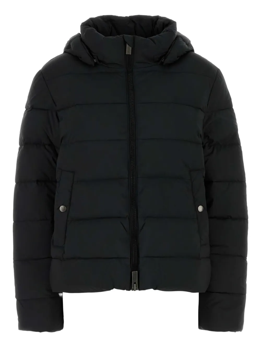 Pyrenex Hooded Long Sleeve Quilted Down Jacket In Black