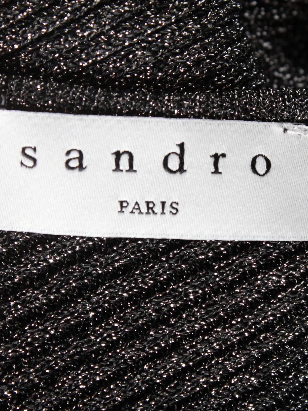 Pre-owned Sandro Puffed-sleeve Stretch-knit Top In Gray
