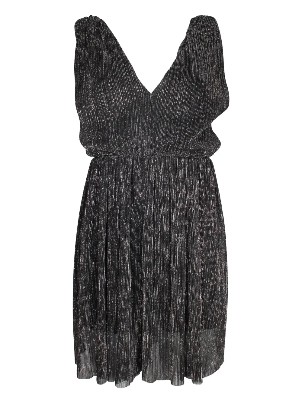 Pre-owned Maje Pleated V-neck Playsuit In Black