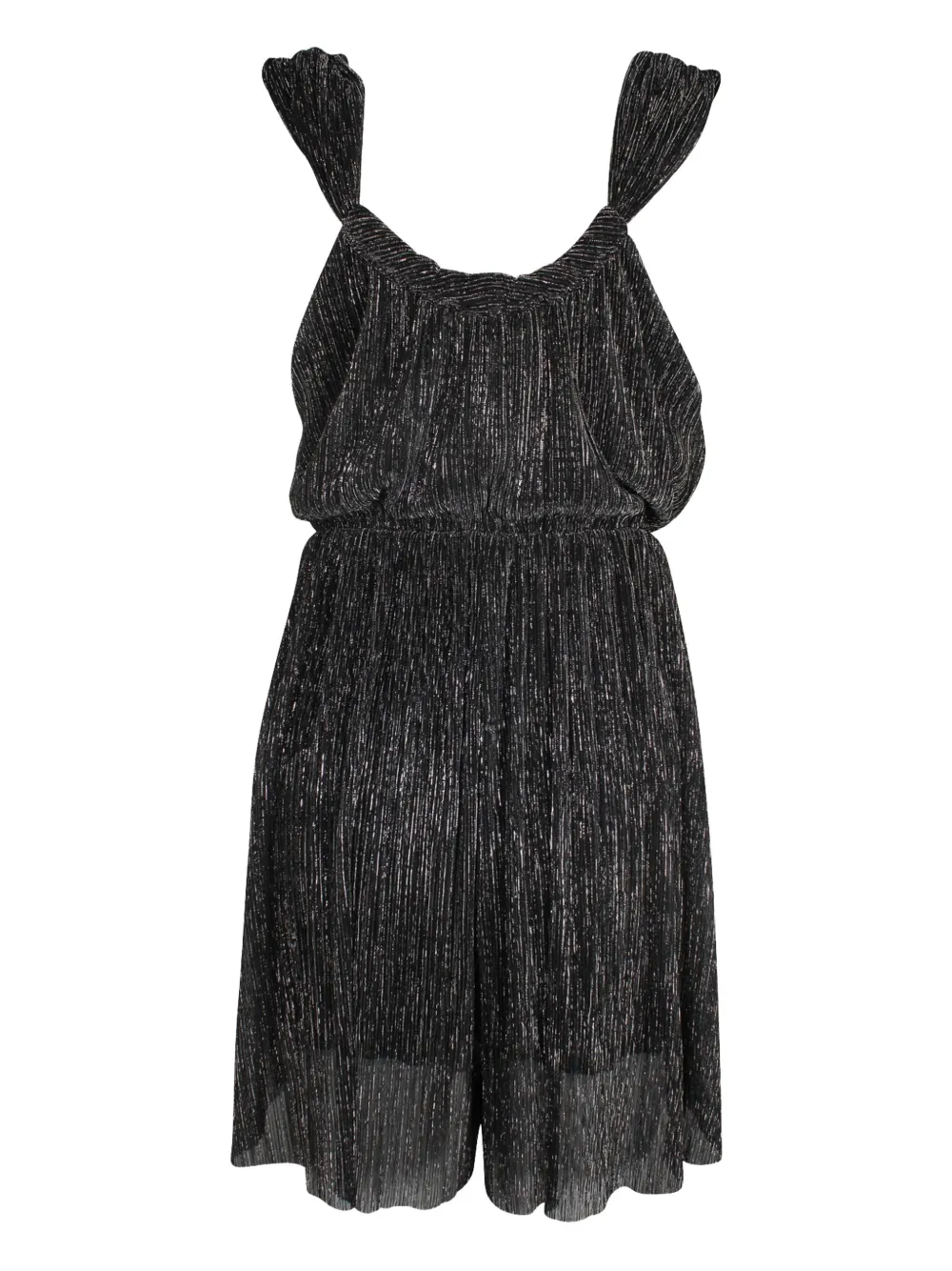 Pre-owned Maje Pleated V-neck Playsuit In Black
