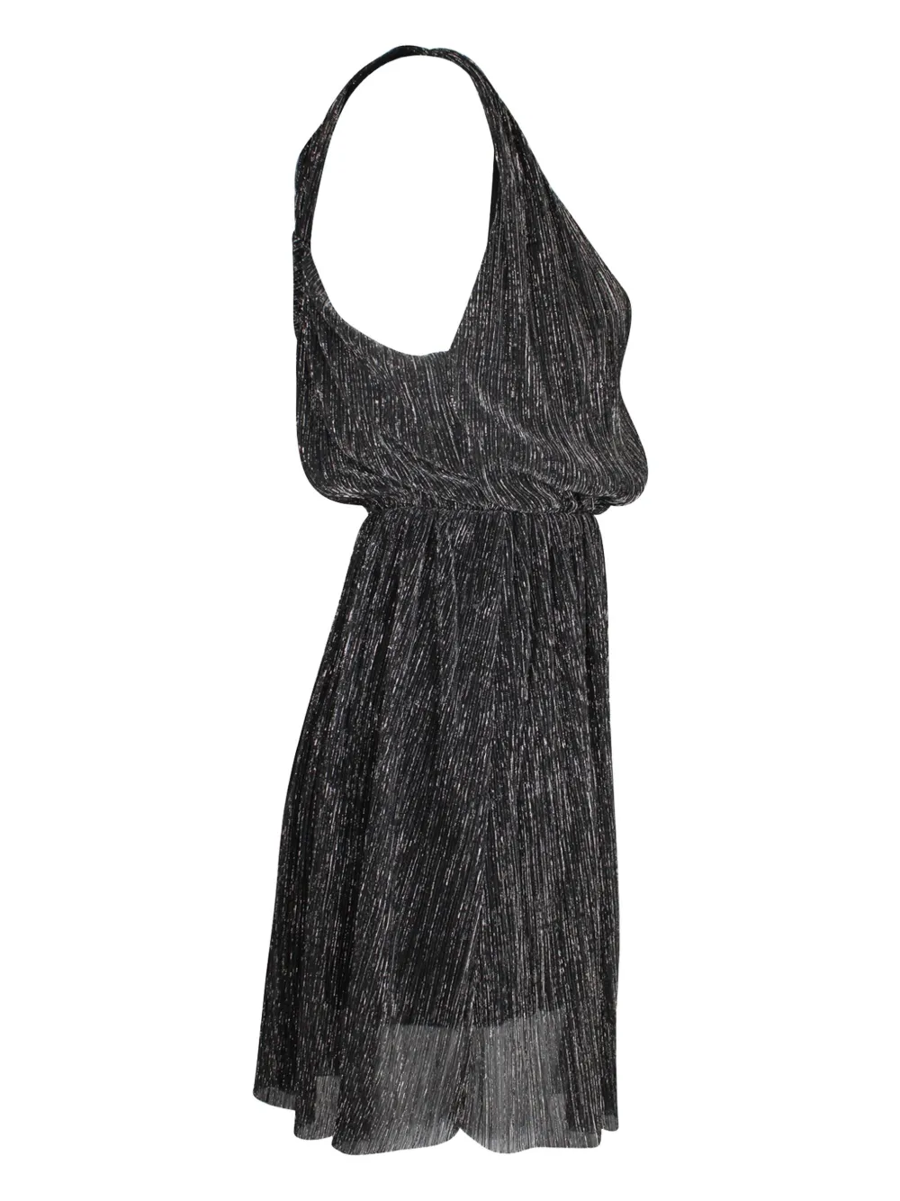 Pre-owned Maje Pleated V-neck Playsuit In Black