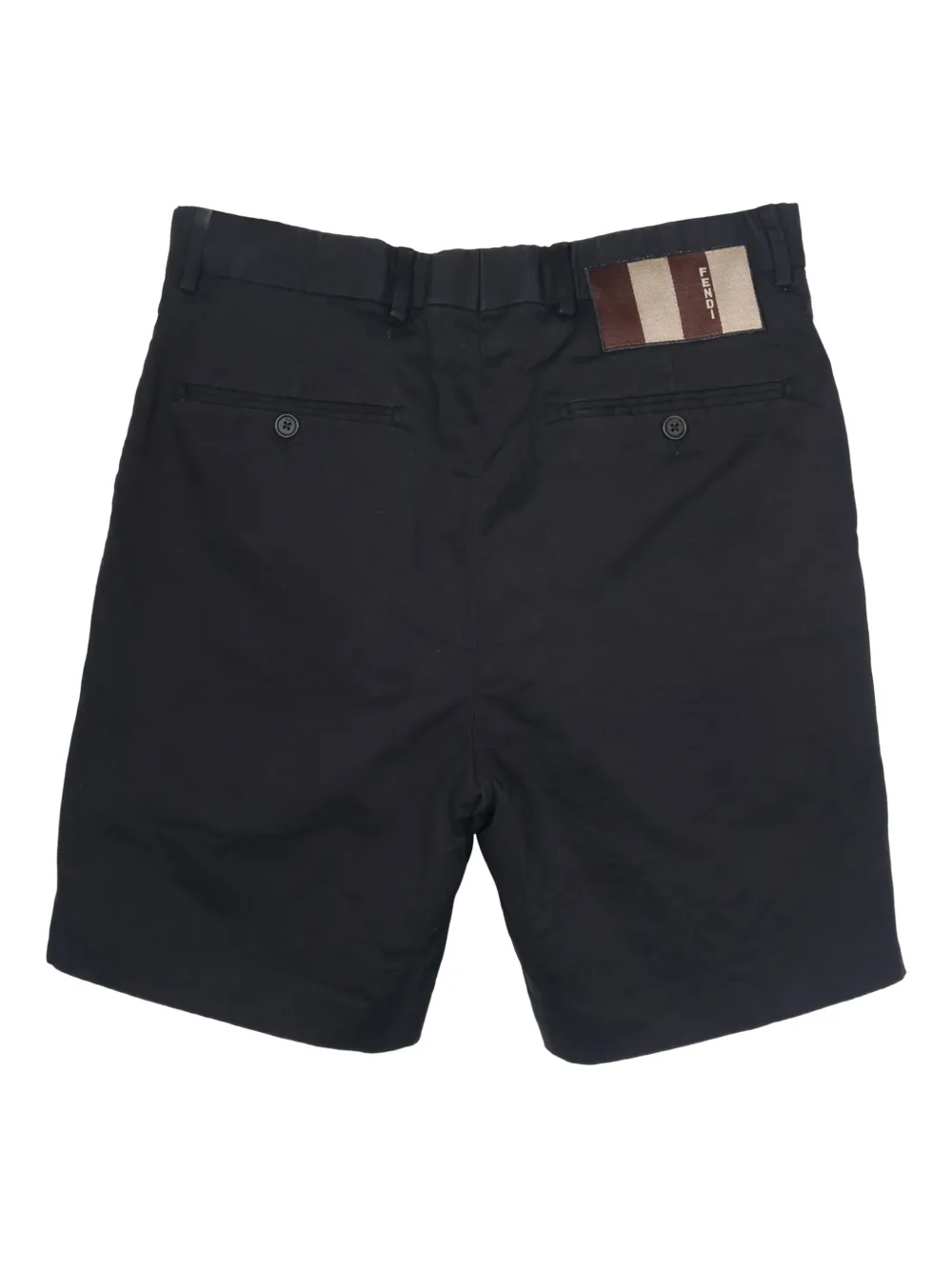 Pre-owned Fendi Logo-patch Shorts In Black