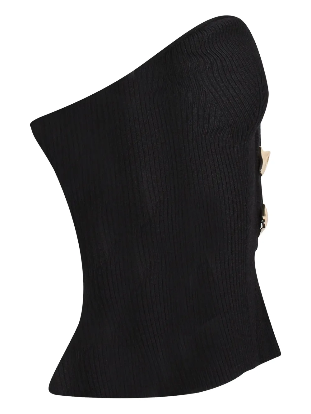Pre-owned Self-portrait Ribbed Strapless Top In Black