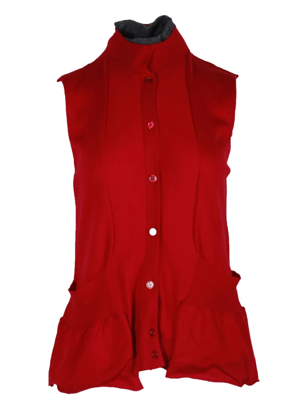 Pre-owned Marni Mock-neck Buttoned Vest In Red