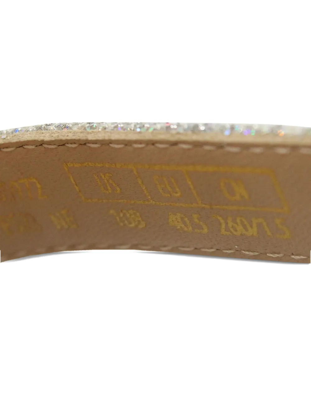 Pre-owned Stuart Weitzman Nearly Nude Glitter Sandals In Silver