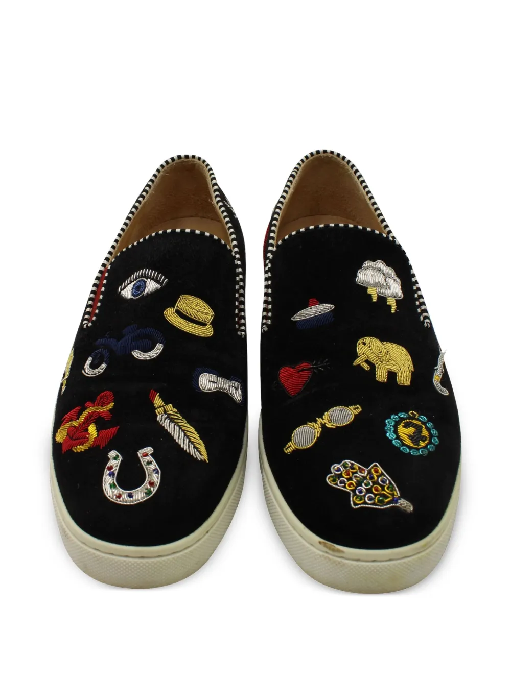 Christian Louboutin Pre-Owned baskets en daim à design sans lacets | Image 2