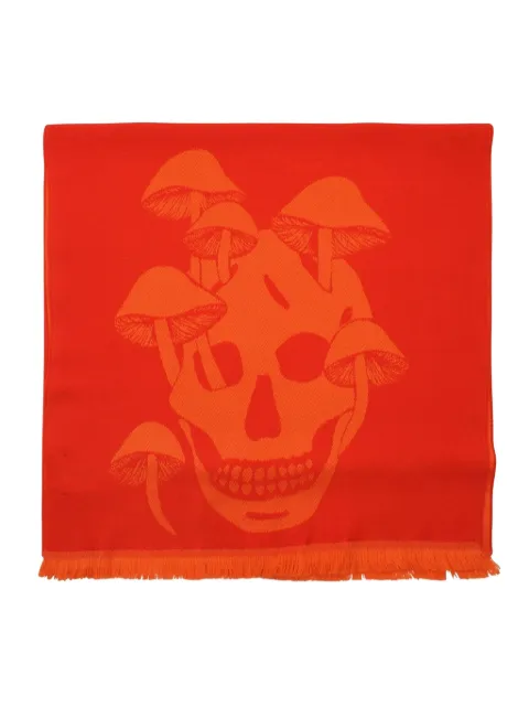Alexander McQueen Pre-Owned skull-print fringe-edges scarf