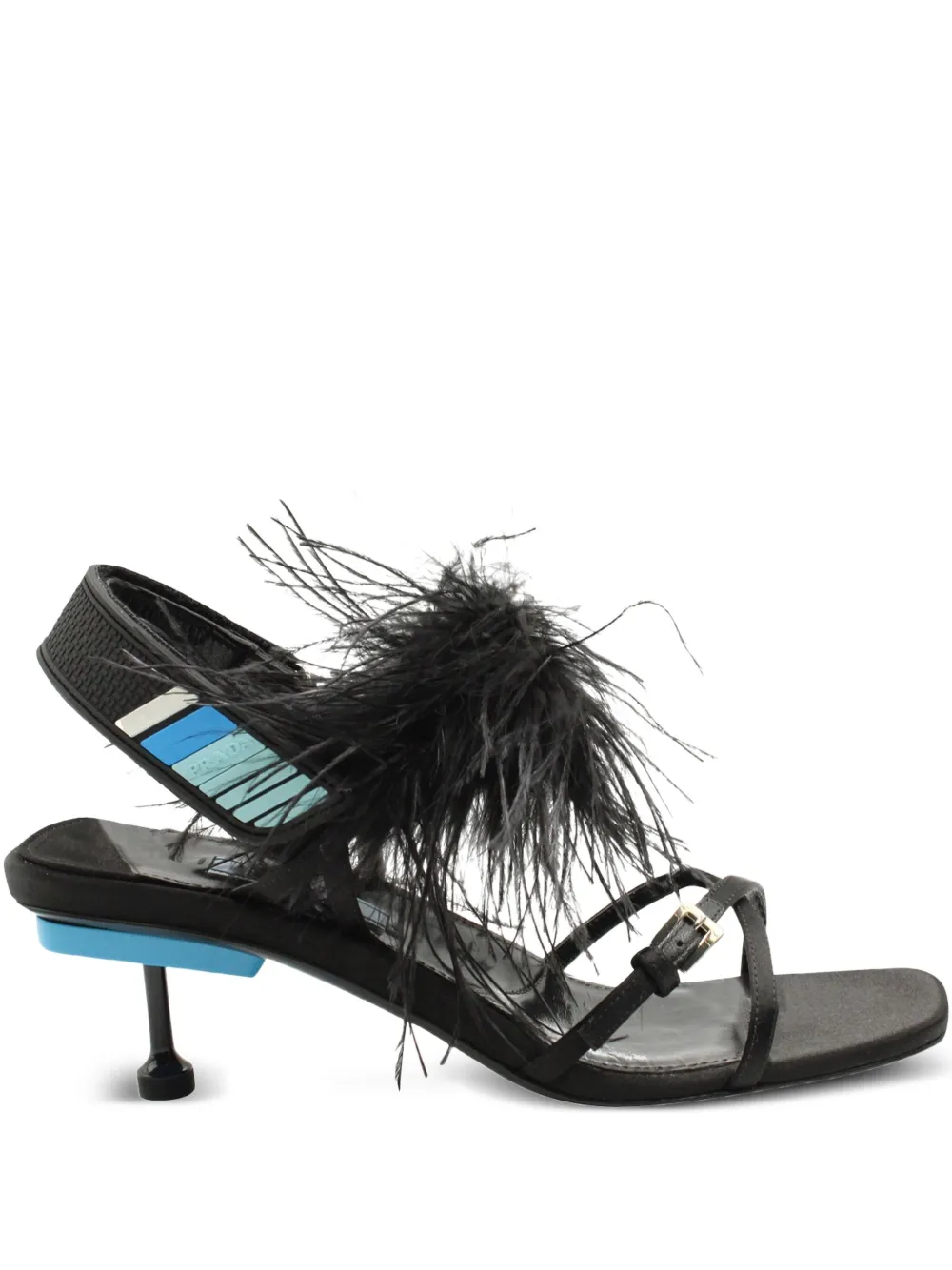 Prada Pre-Owned leather heeled slingback sandals | Black | Image 1