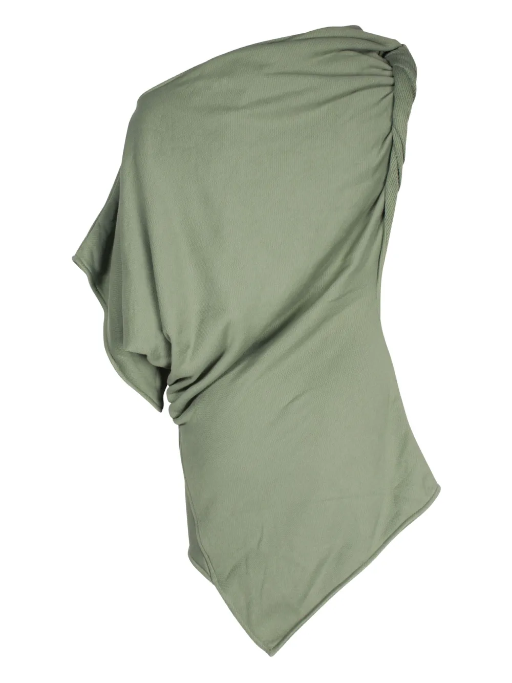 Pre-owned Attico Draped Asymmetric T-shirt In Green