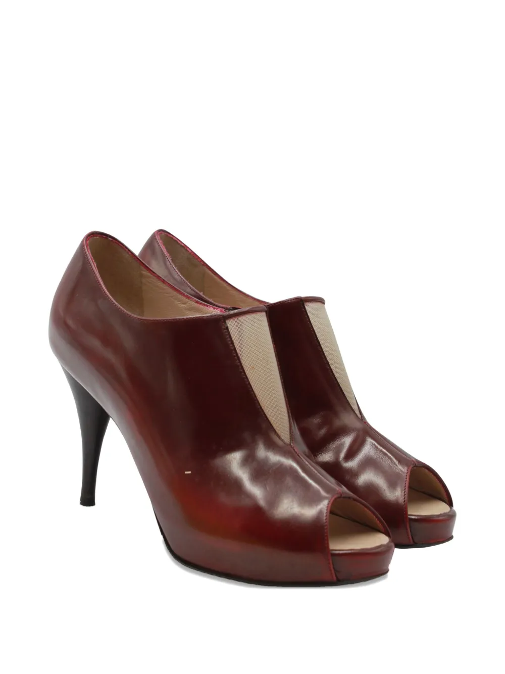 Fendi Pre-Owned cut-out peep-toe ankle boots - Rood