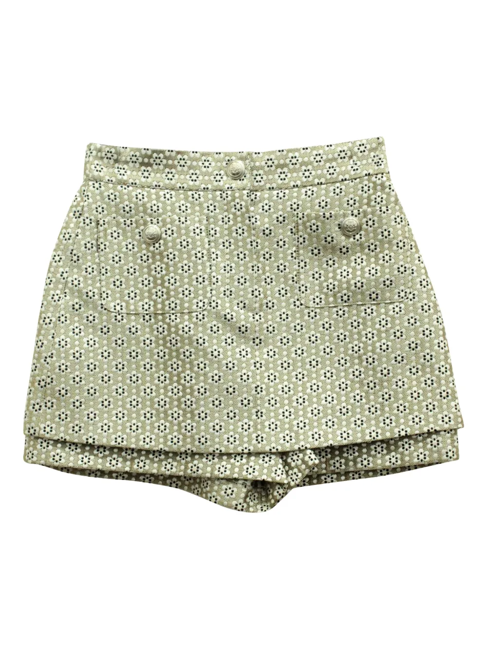Pre-owned Maje Floral-print Overlay Shorts In Neutral