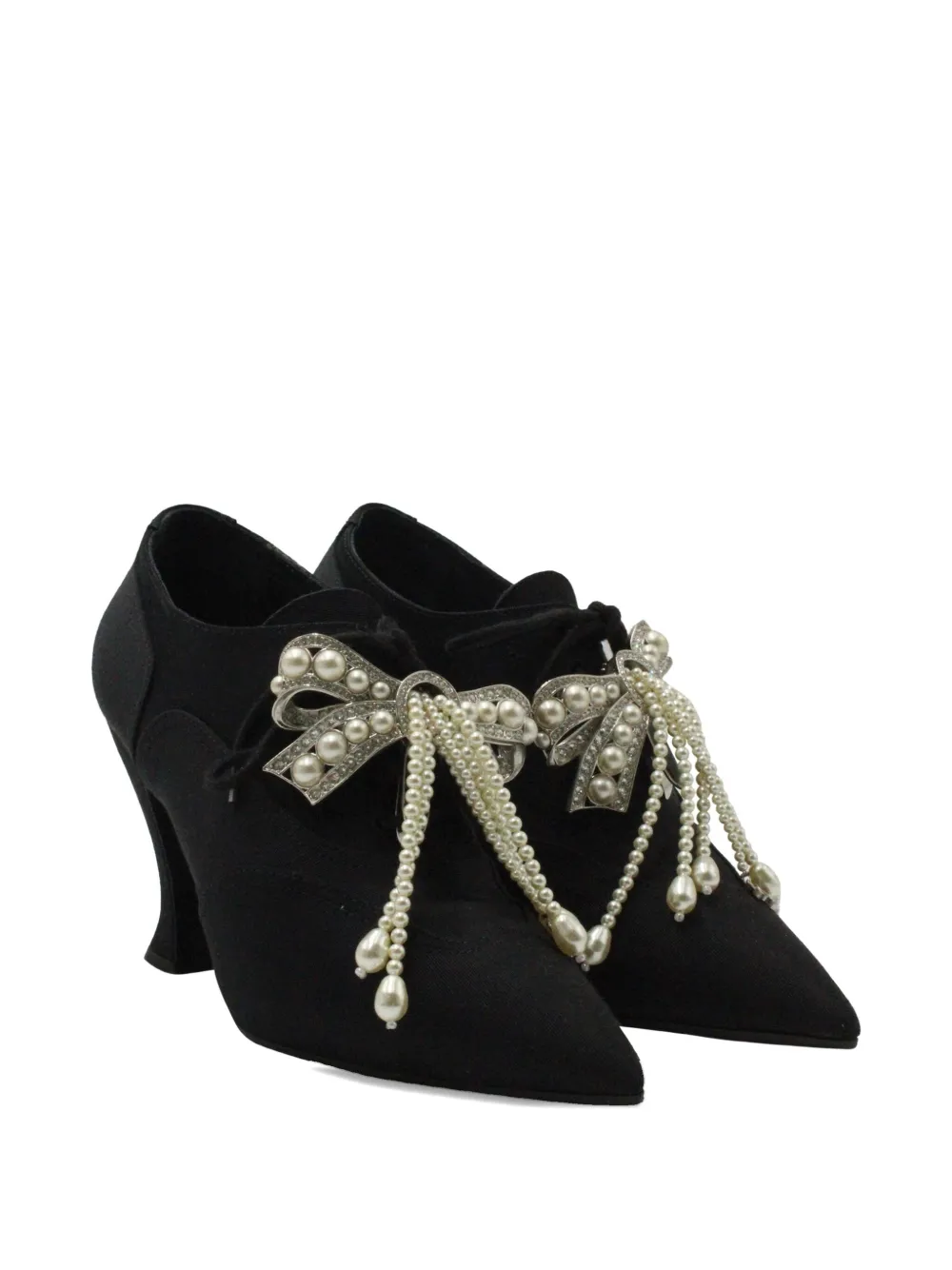 Pre-owned Chanel Velvet Lace-up Sandals In Black