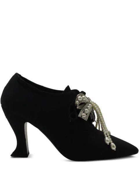 CHANEL Pre-Owned velvet lace-up sandals