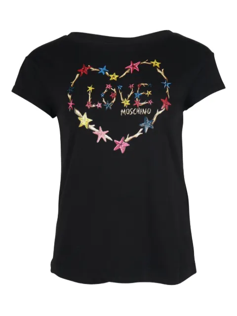 Love Moschino heart-print cotton T-shirt