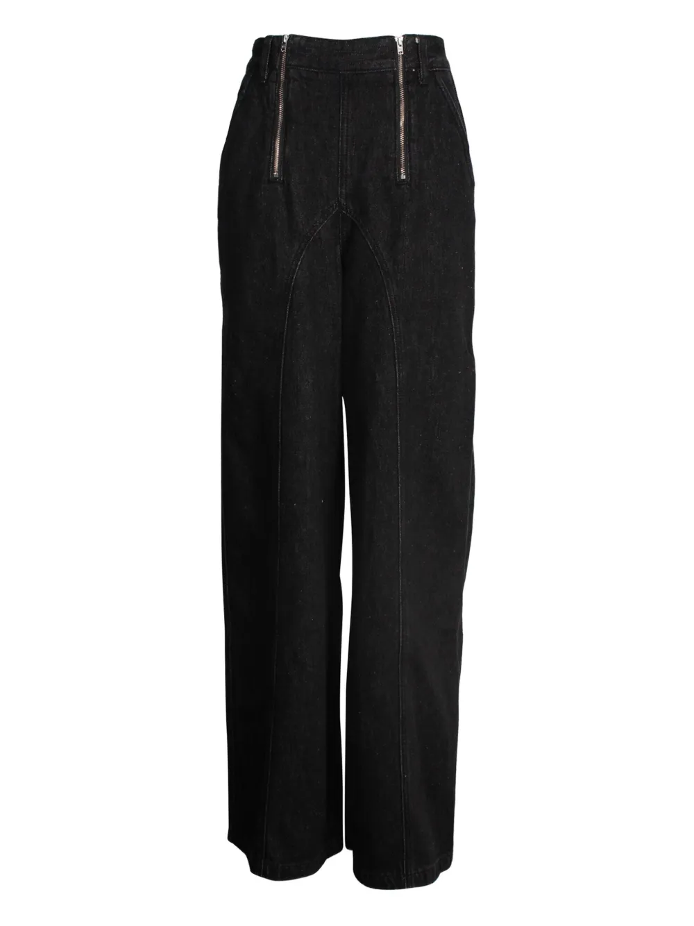 Self-Portrait stitch-detail jeans | Black | Image 1