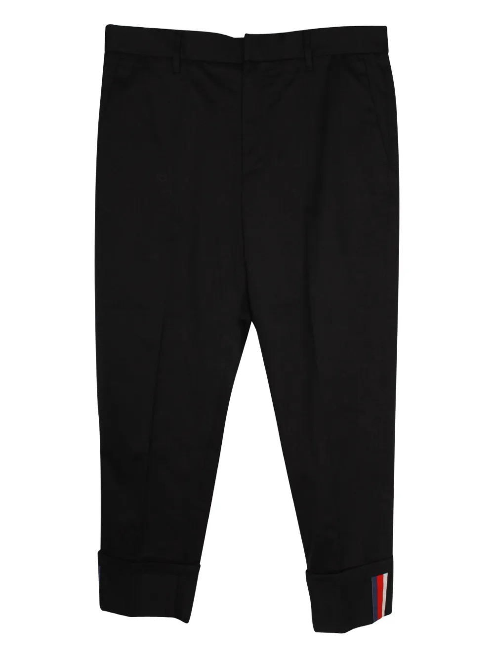 Gucci Pre-Owned Web-stripe wide-leg trousers - ブラック Gucci Pre-Owned Web-stripe wide-leg trousers - ブラック